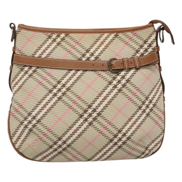 BURBERRY Nova Check Blue Label Shoulder Bag Canvas Beige - Picture 12 of 16